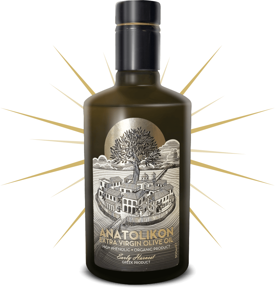 ANATOLIKON extra virgin olive oil 500ml bottle - high polyphenols organic Greek olive oil
