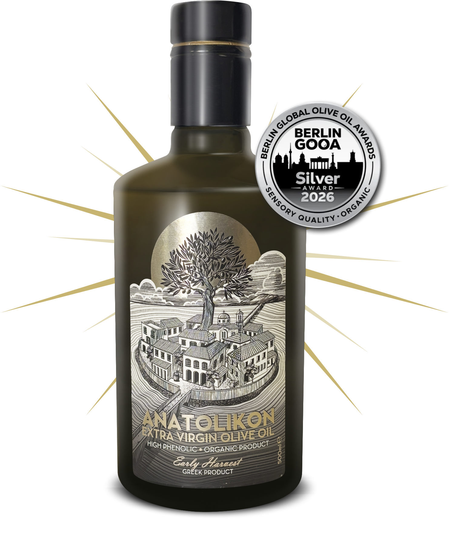 anatolikon_bottle ANATOLIKON extra virgin olive oil 500ml bottle - high polyphenols organic Greek olive oil